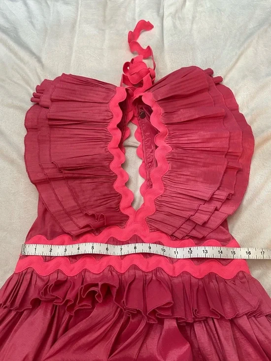 CeliaB Pink Prisma Ruffle Mini Dress Large barbiecore statement 38204 - Picture 5 of 11